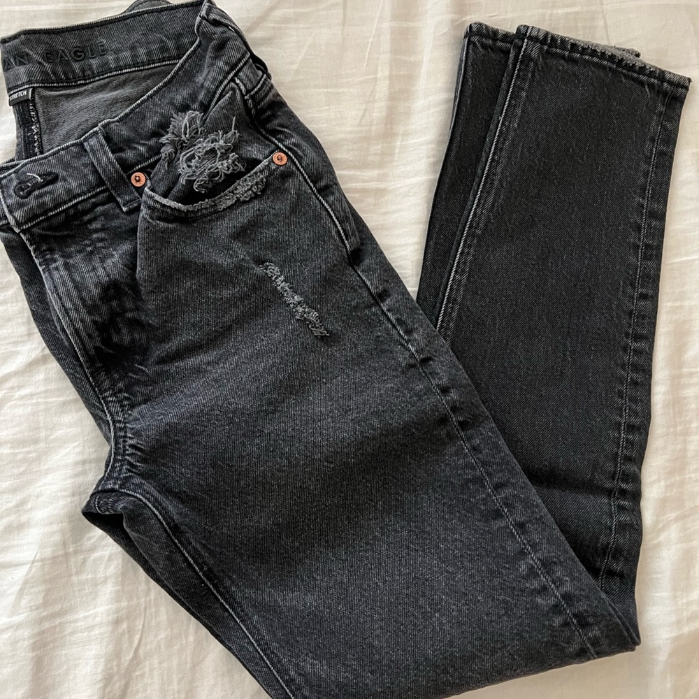 American Eagle Faded Black 90s Skinny Jeans